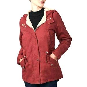 COLLECTION B POMEGRANATE HOODED ANORAK JACKET